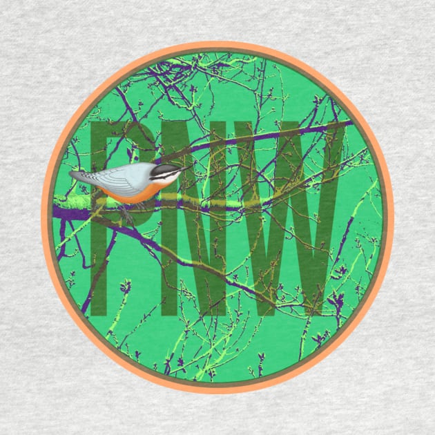 Green PNW: Bird on Branches by TheDaintyTaurus